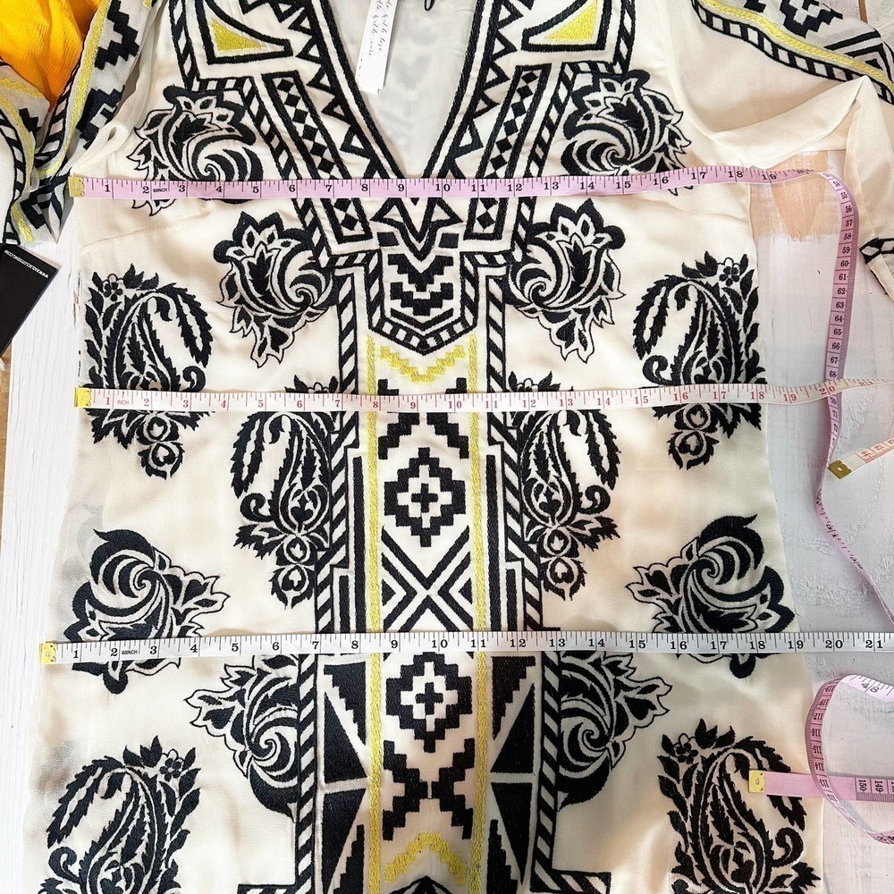 Alice + Olivia Lowell Embroidered Shift Mini Dress Size Small - Picture 6 of 14